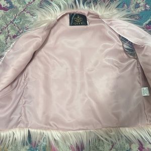 Girls light pink fur vest